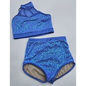 Weissman Dancewear Girl's Size MC 10/12 Purple Dance 2 Piece Outfit